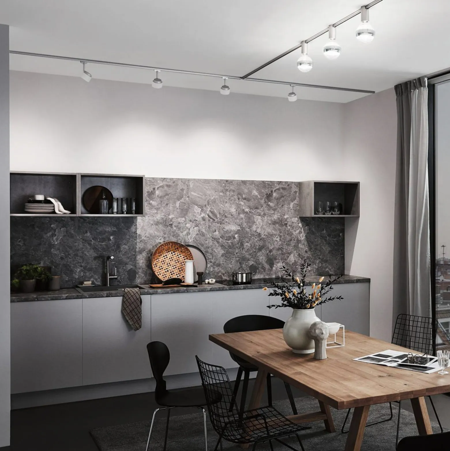 Paulmann URail Ceiling Socket E27, mattakromi
