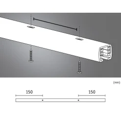 Paulmann URail-järjestelmän kisko, 50 cm, musta matta