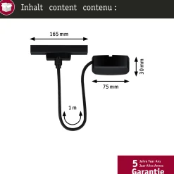 Paulmann URail kaapelisyöttö Zigbee 1 m, musta matta