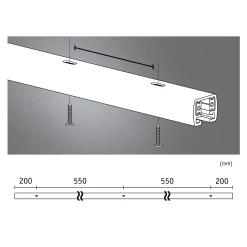 Paulmann URail-kisko, signaalivalkoinen, pituus 150 cm, alumiini