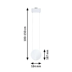 Paulmann URail LED-riippuvalaisin Alejandro, signaalivalkoinen, 3000K,