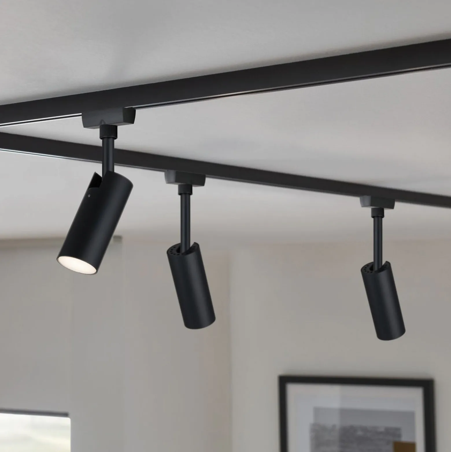 Paulmann URail LED-spotti Tubo musta 3 000 K