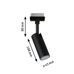 Paulmann URail LED-spotti Tubo musta 3 000 K
