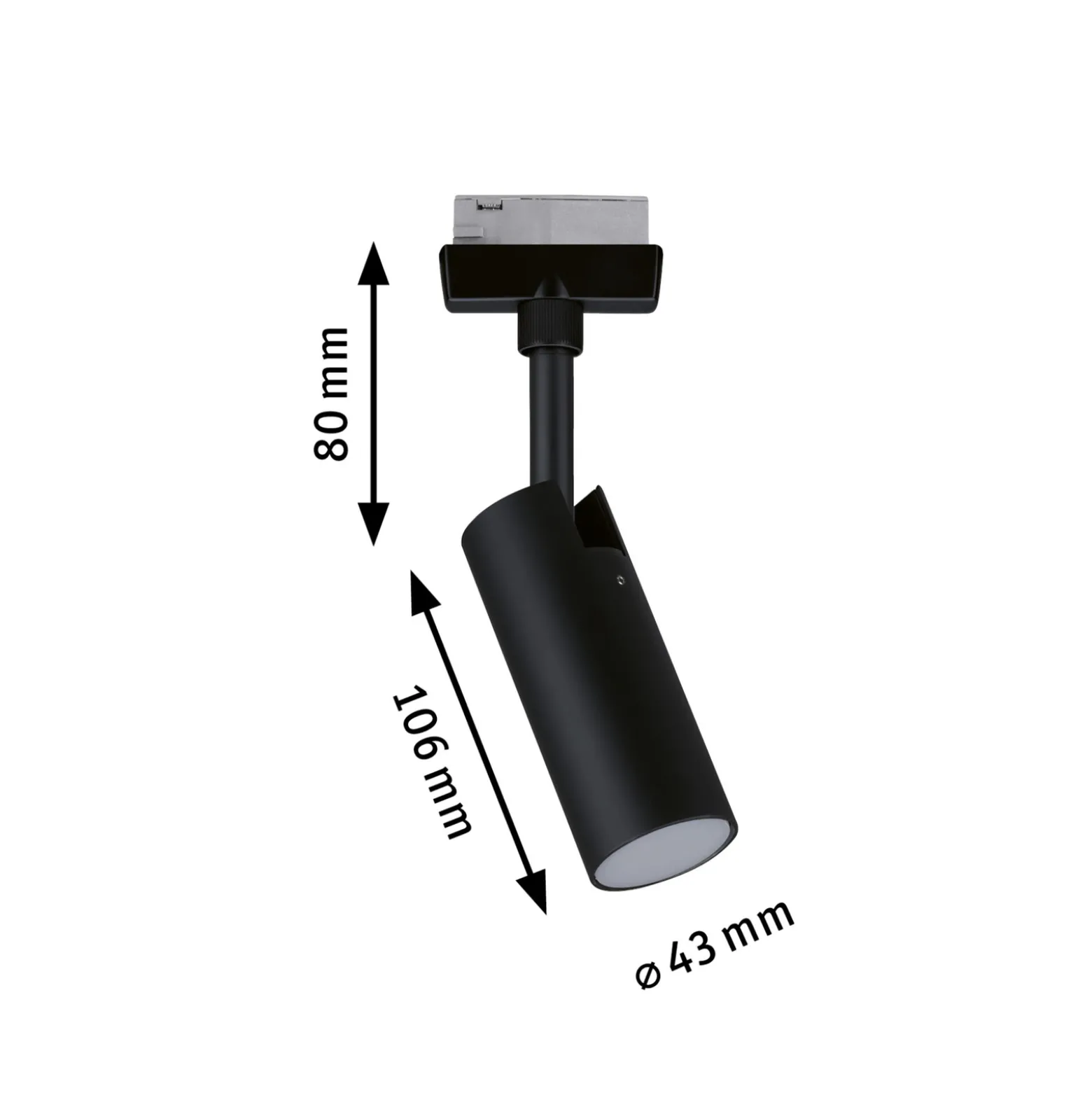 Paulmann URail LED-spotti Tubo musta 3 000 K