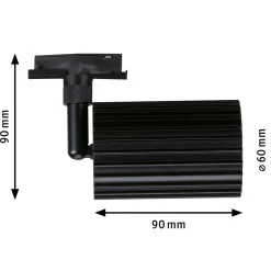 Paulmann URail Lirena -kiskovalaisin, musta, Ø 6 cm, GU10