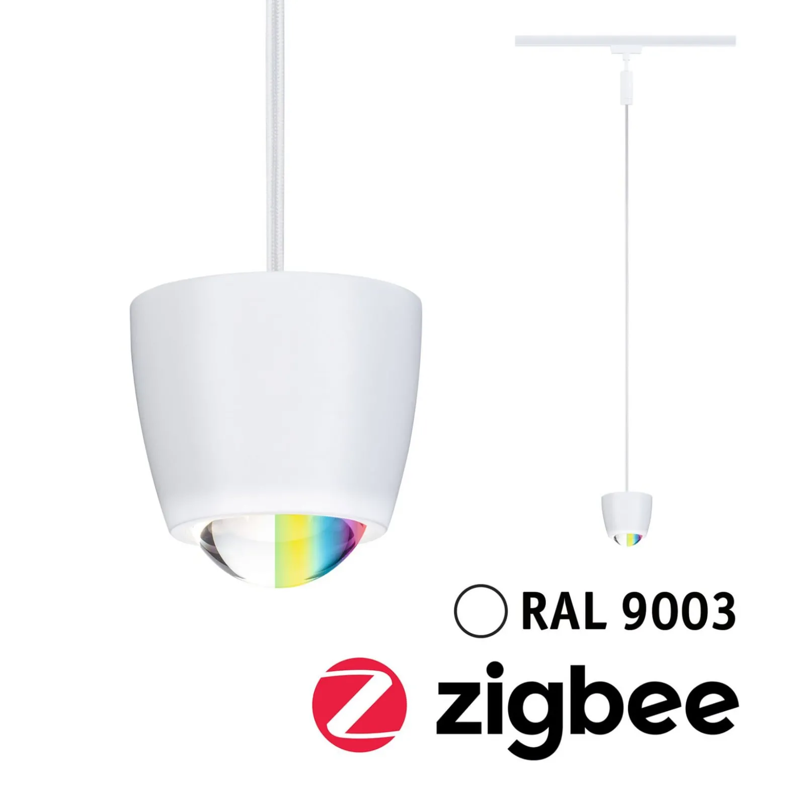 Paulmann URail Smart LED-riippuvalaisin Tyros, signaalivalkoinen, ZigBee
