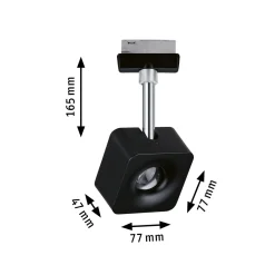 Paulmann URail Spot Cube musta, himmennys, 4 000 K