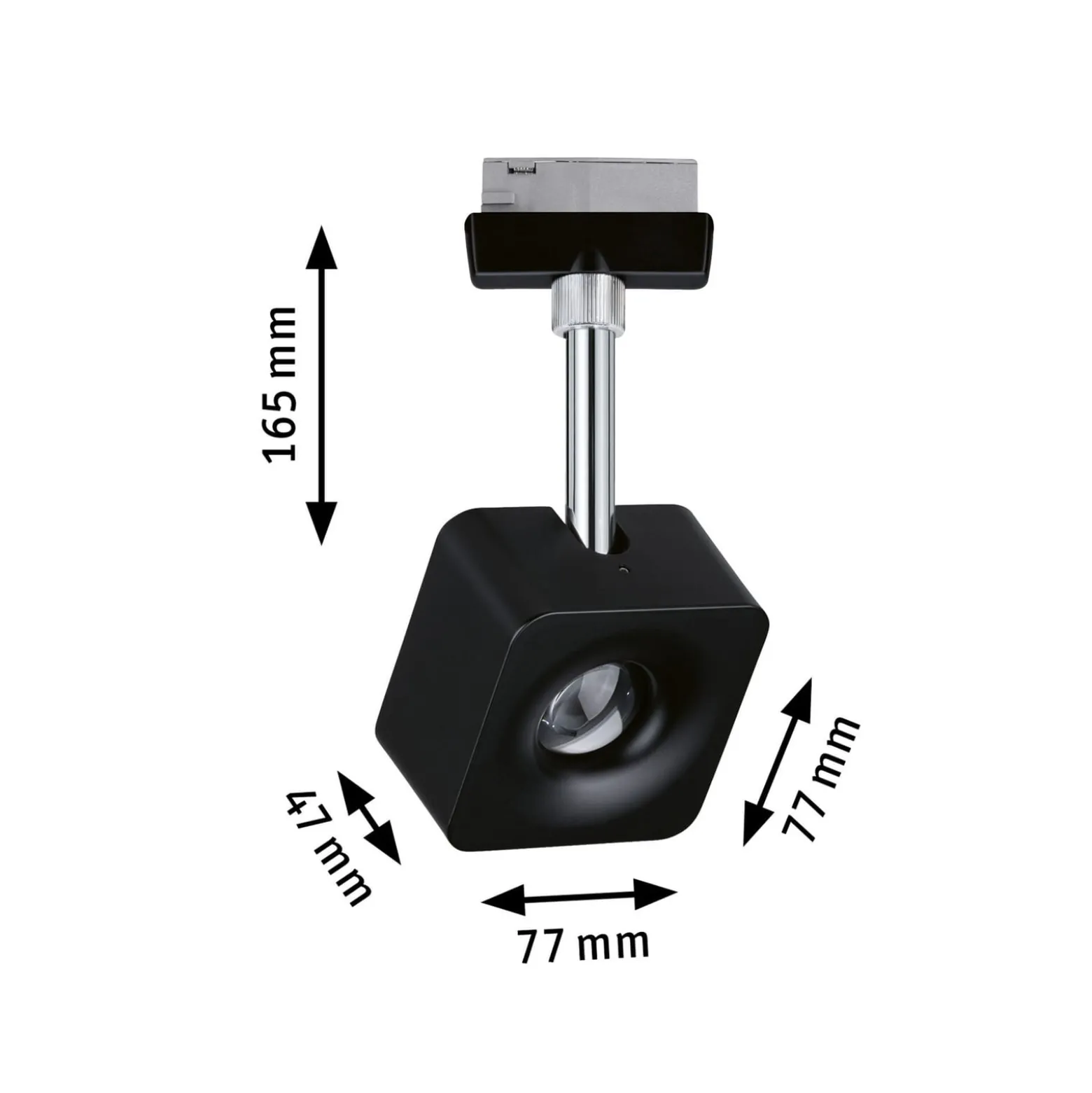 Paulmann URail Spot Cube musta, himmennys, 4 000 K