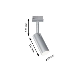 Paulmann URail Tubo LED-spotti, kromi matta