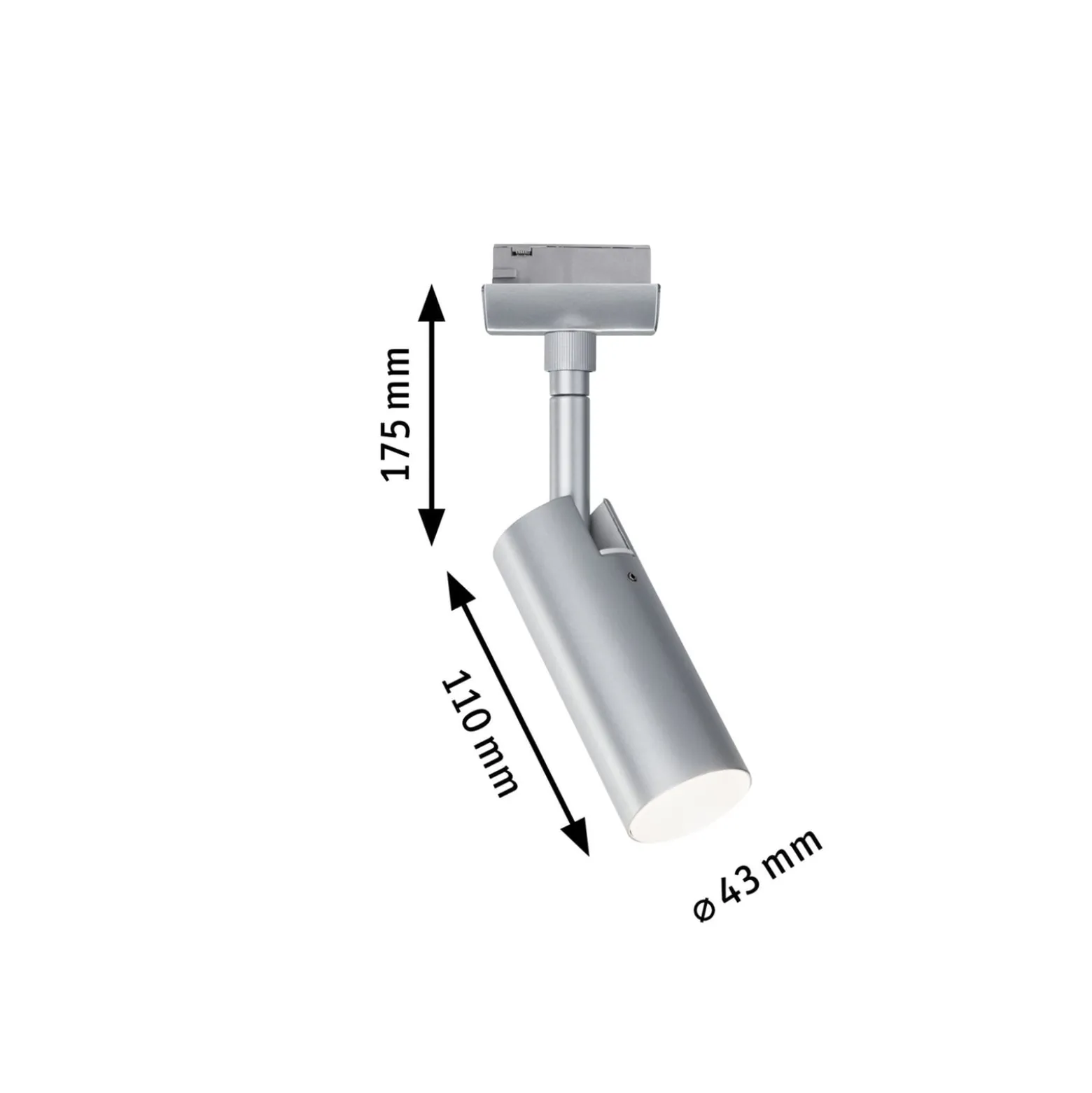 Paulmann URail Tubo LED-spotti, kromi matta