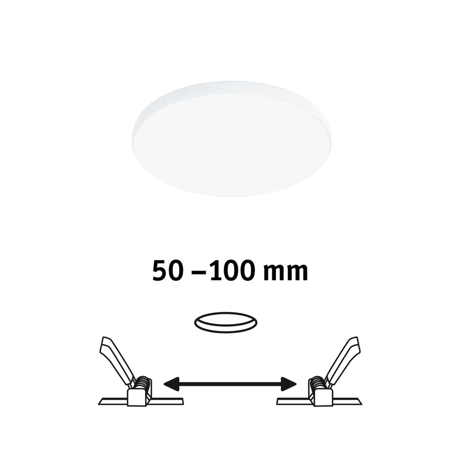 Paulmann Veluna Edge LED upotettava IP44 4,000K Ø 12cm