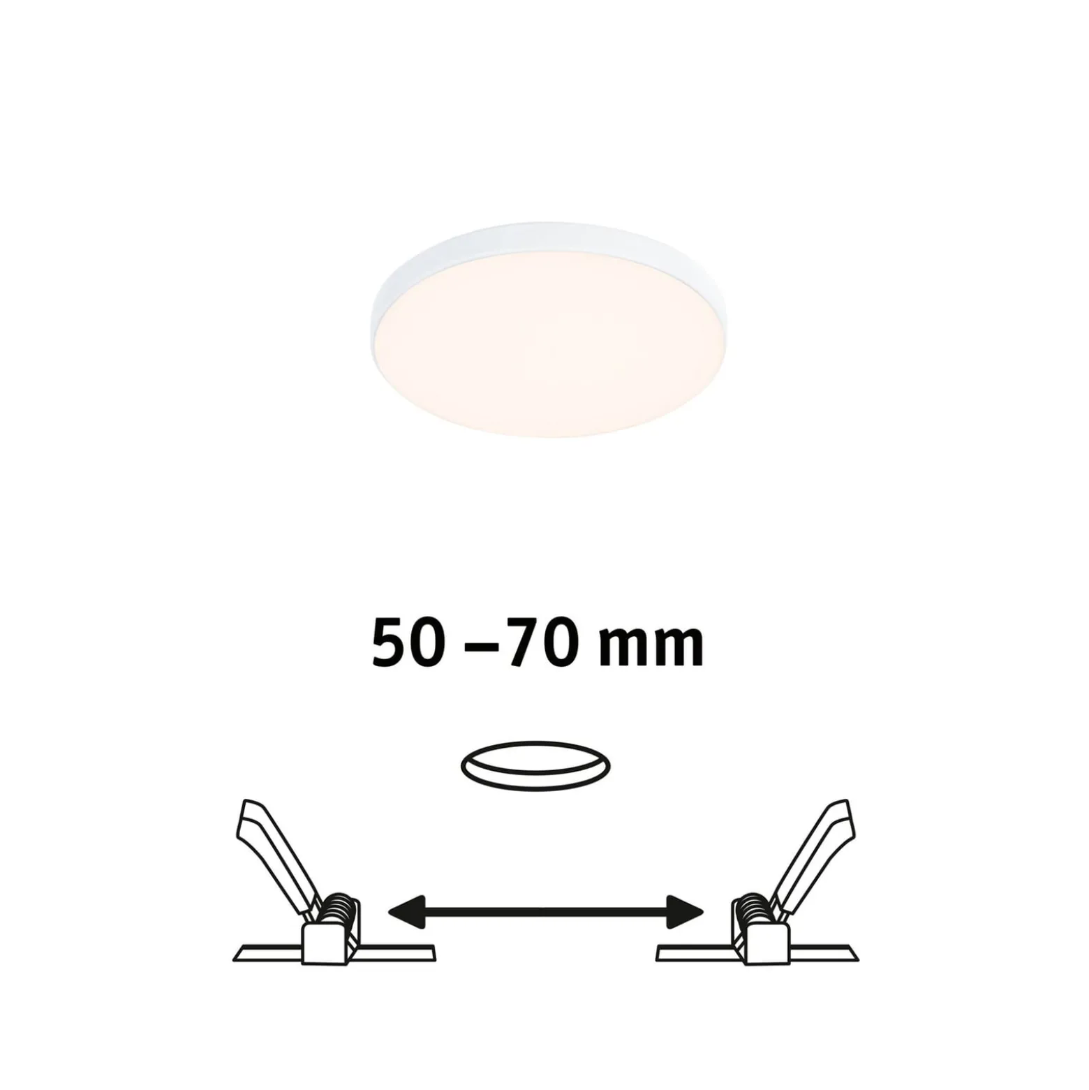 Paulmann Veluna Edge LED upotettava IP44 3,000K Ø 9cm