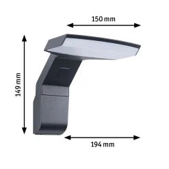 Paulmann Zenera LED-ulkoseinälamppu, 2 200 K, antrasiitti IP44