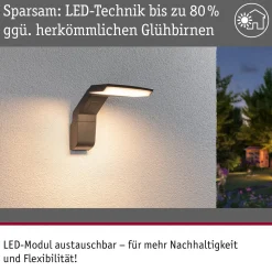 Paulmann Zenera LED-ulkoseinälamppu, 2 200 K, antrasiitti IP44