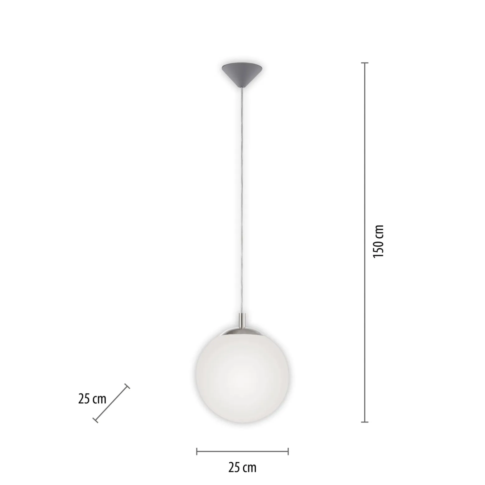 Paul Neuhaus Bolo -riippuvalaisin, lasikupu, Ø 25 cm