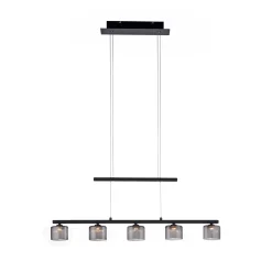 Paul Neuhaus Hydra LED-riippuvalaisin, musta, lasi, 80 cm