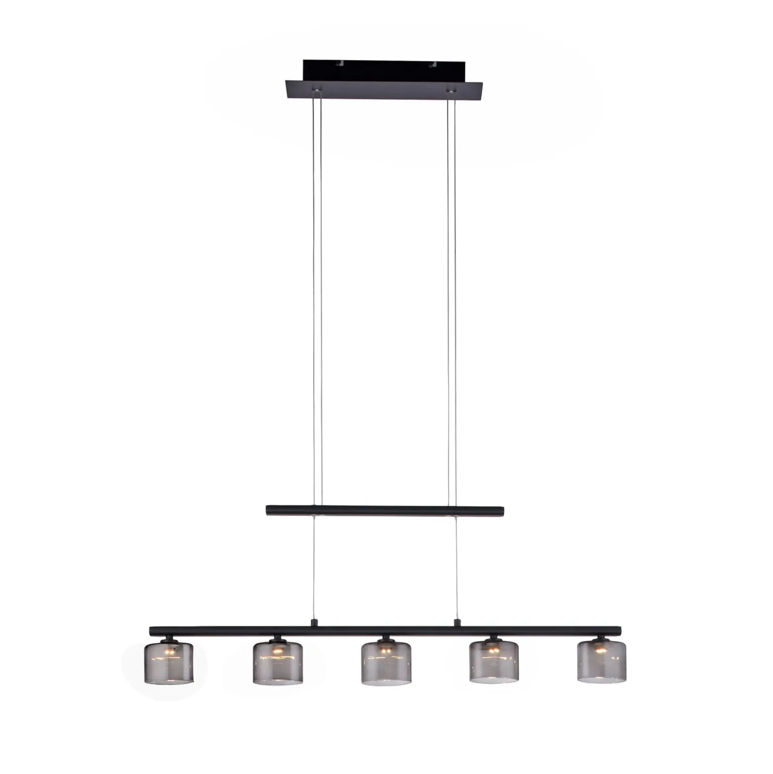 Paul Neuhaus Hydra LED-riippuvalaisin, musta, lasi, 80 cm
