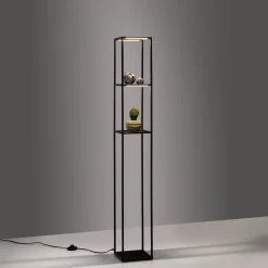 Paul Neuhausin LED-lattiavalaisin Conni, musta, metalli, 140 cm