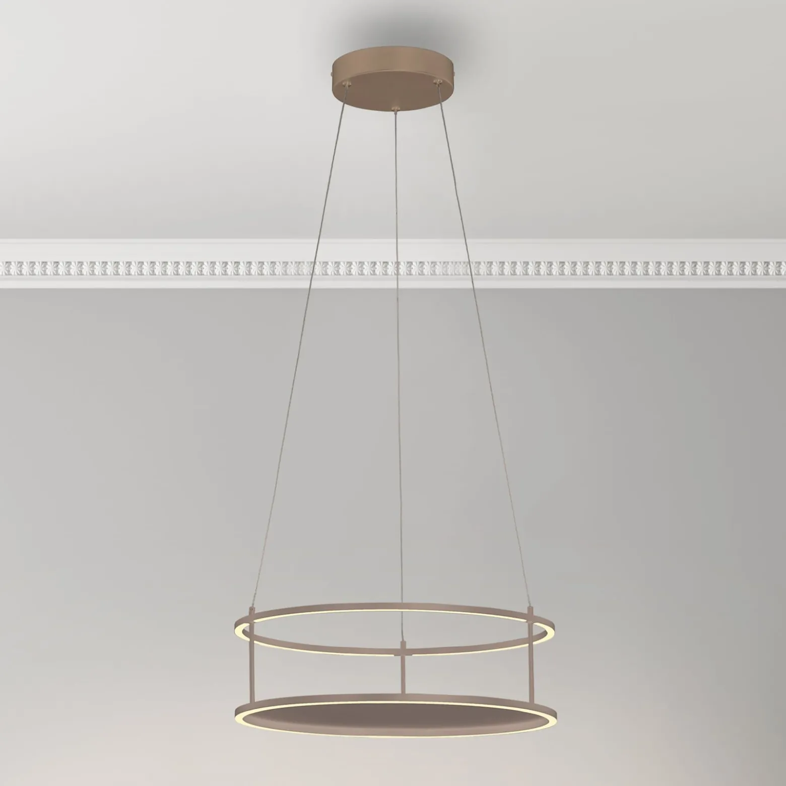 Paul Neuhausin LED-riippuvalaisin Conni, hiekanvärinen, Ø 50 cm