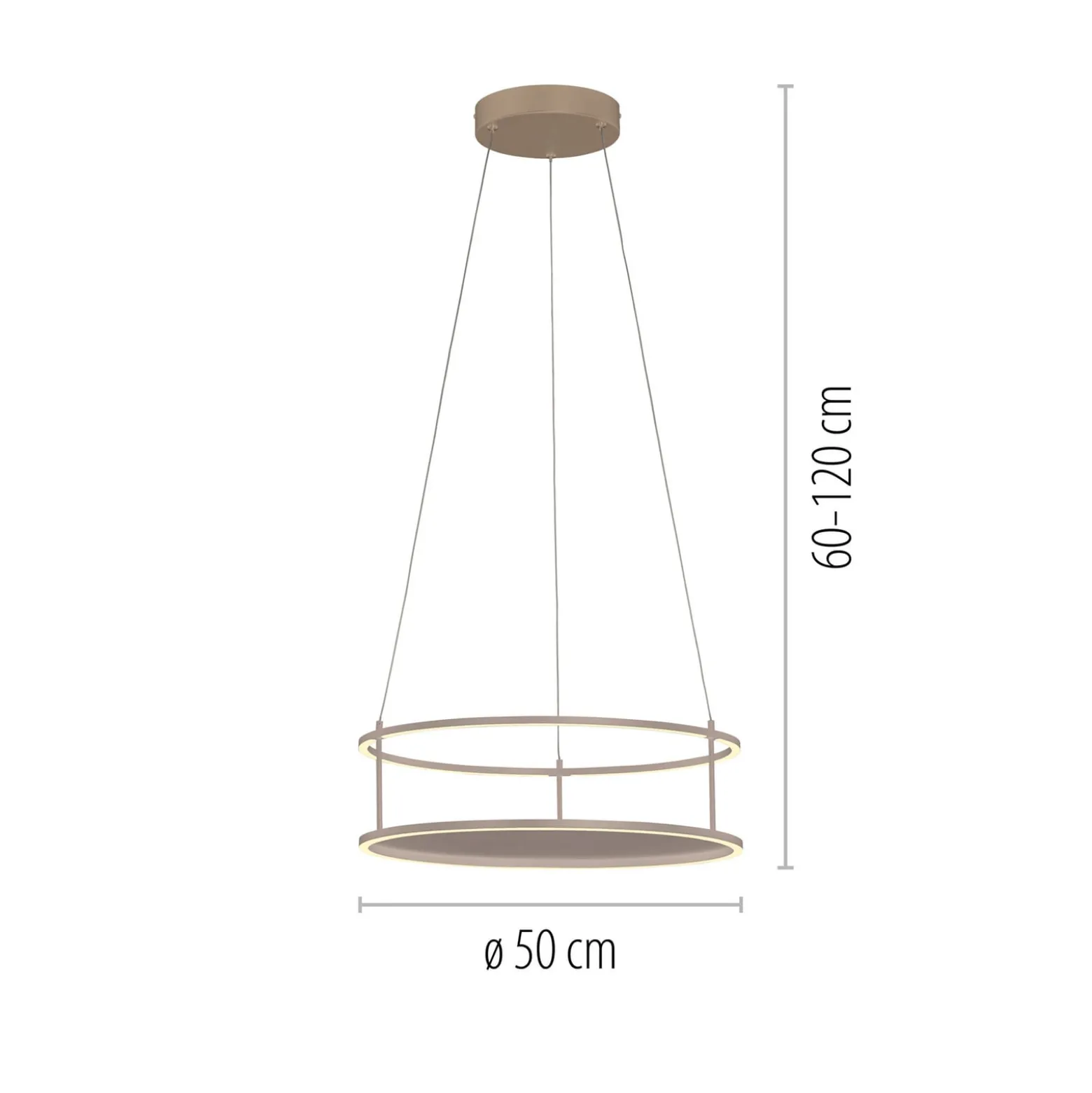 Paul Neuhausin LED-riippuvalaisin Conni, hiekanvärinen, Ø 50 cm