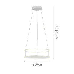 Paul Neuhausin LED-riippuvalaisin Conni, valkoinen, Ø 50 cm