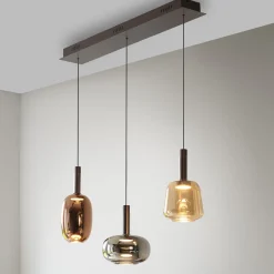 Paul Neuhaus, Irides LED-riippuvalaisin, pituus 90 cm, värillinen, lasi