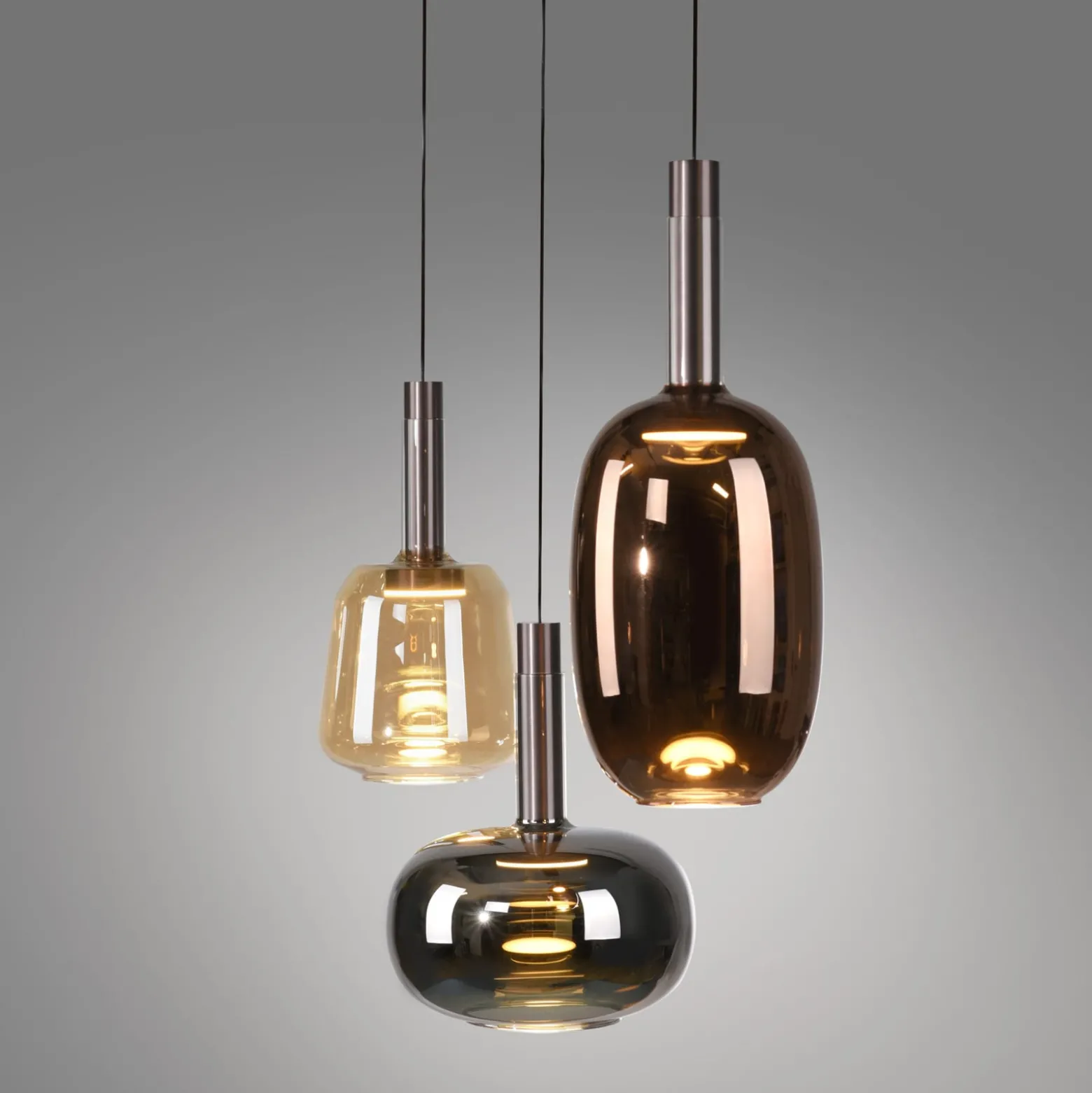 Paul Neuhaus, Irides LED-riippuvalaisin, pituus 90 cm, värillinen, lasi