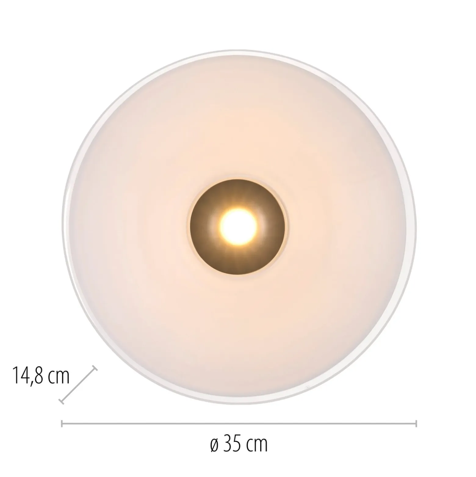 Paul Neuhaus LED-kattovalaisin Elipsa, valkoinen/pronssi, Ø 35 cm