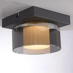 Paul Neuhaus LED-kattovalaisin Rika, Ø 15 cm, lasia, himmennettävä