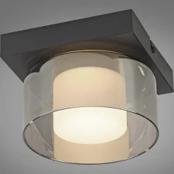 Paul Neuhaus LED-kattovalaisin Rika, Ø 15 cm, lasia, himmennettävä