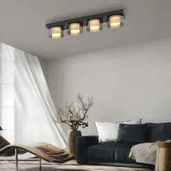 Paul Neuhaus LED-kattovalaisin Rika, 70 cm, lasi, himmennettävä