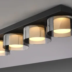 Paul Neuhaus LED-kattovalaisin Rika, 70 cm, lasi, himmennettävä