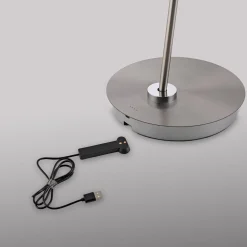 Paul Neuhaus LED-lattiavalaisin Akku-Bente, harmaa, CCT, USB-C
