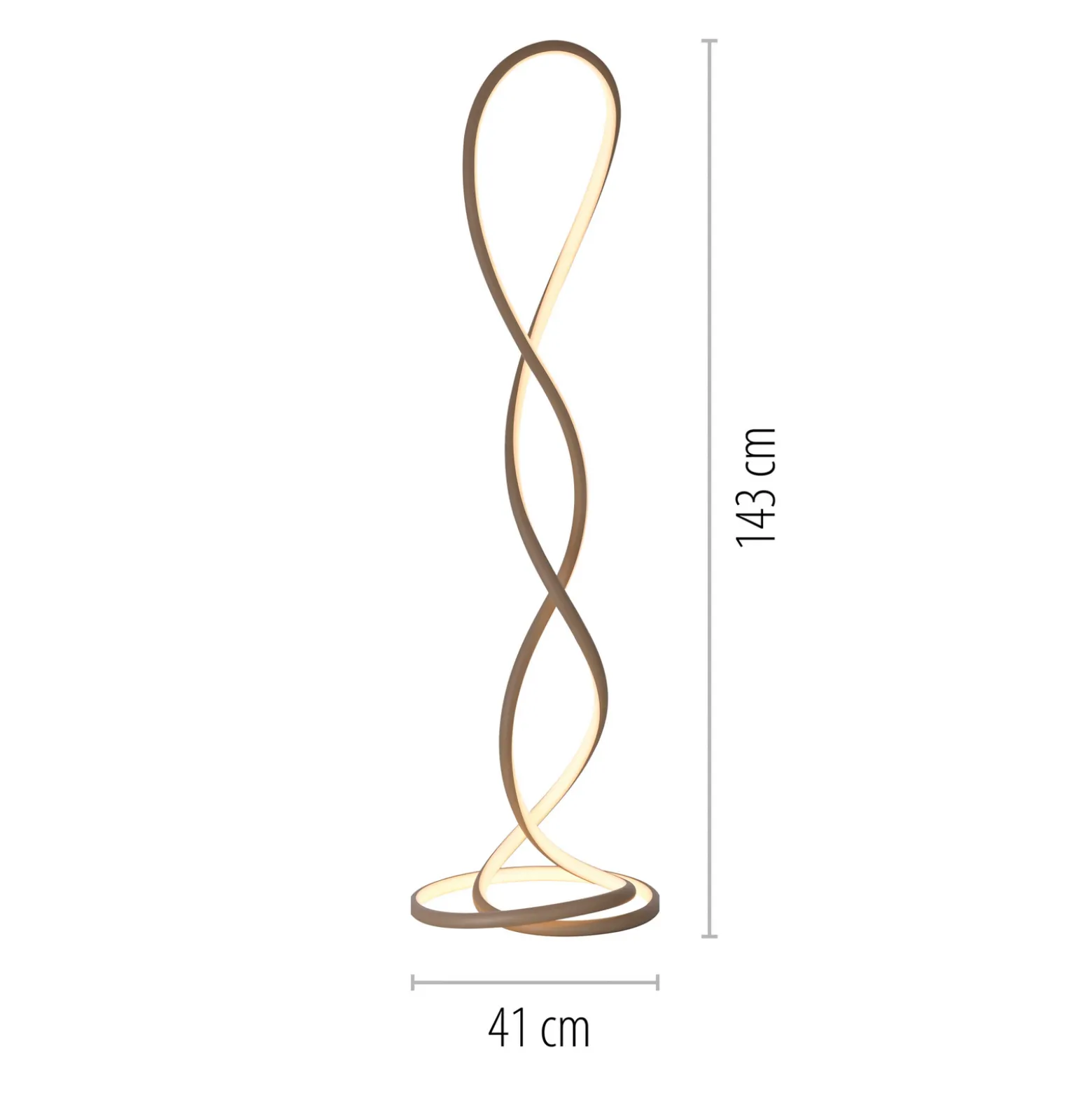 Paul Neuhaus LED-lattiavalo Twist, hiekanvärinen, korkeus 143 cm