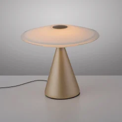 Paul Neuhaus LED-pöytälamppu Elipsa, valkoinen/pronssi, himmennettävä