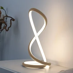 Paul Neuhaus LED-pöytälamppu Twist, hiekanvärinen, korkeus 42 cm