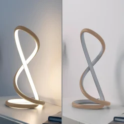 Paul Neuhaus LED-pöytälamppu Twist, hiekanvärinen, korkeus 42 cm