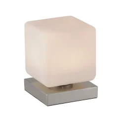 Paul Neuhaus LED-pöytävalaisin Dadoa, teräs, lasi, himmennettävä