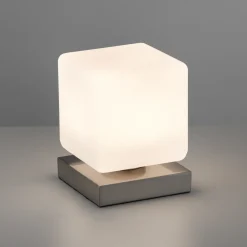 Paul Neuhaus LED-pöytävalaisin Dadoa, teräs, lasi, himmennettävä