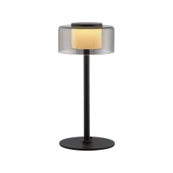 Paul Neuhaus LED-pöytävalaisin Rika, lasia, 33 cm korkea, himmennettävä