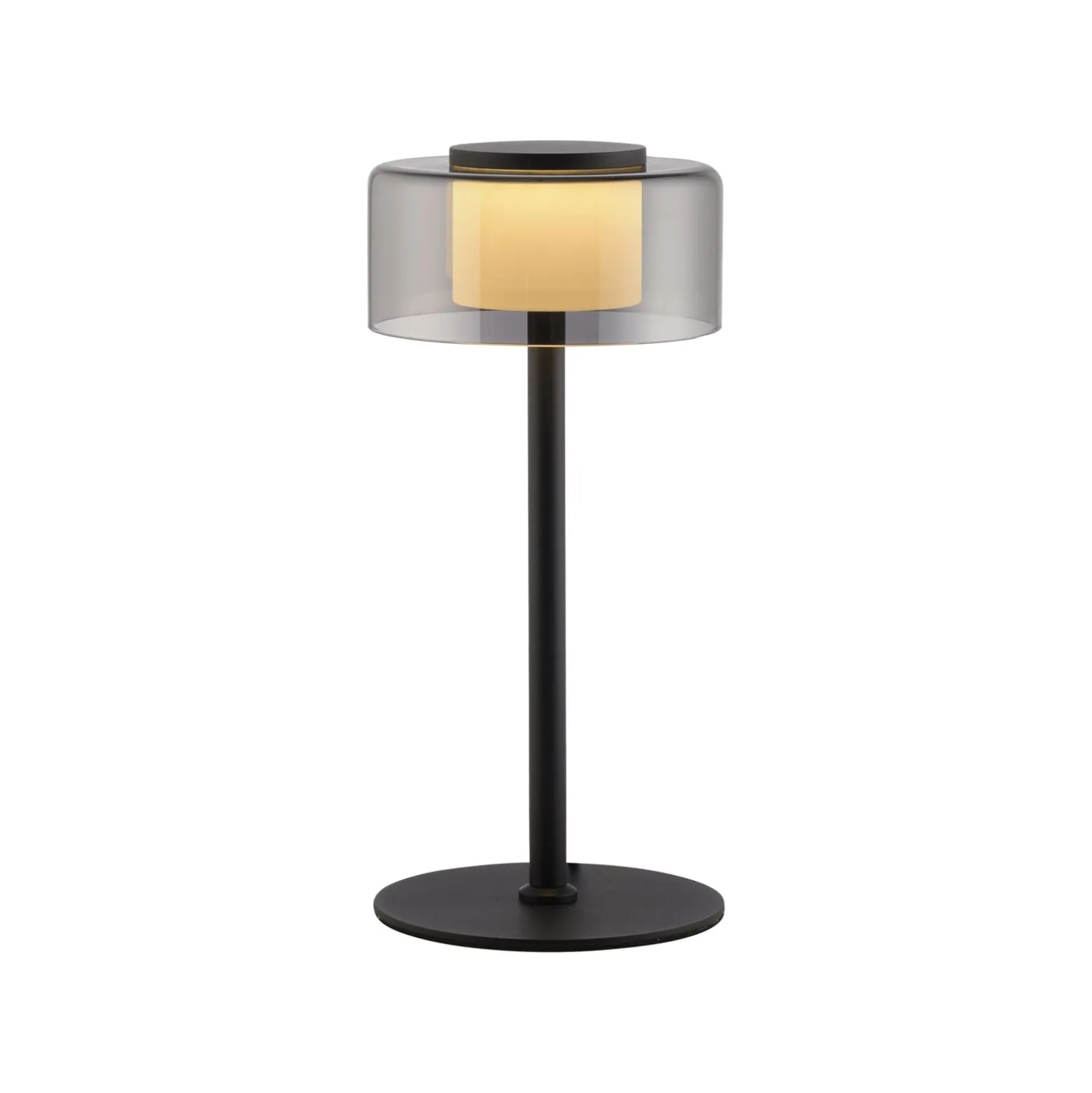 Paul Neuhaus LED-pöytävalaisin Rika, lasia, 33 cm korkea, himmennettävä