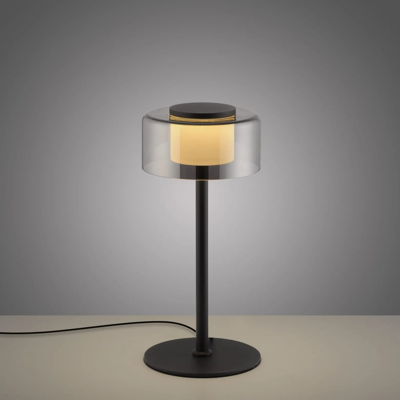 Paul Neuhaus LED-pöytävalaisin Rika, lasia, 33 cm korkea, himmennettävä