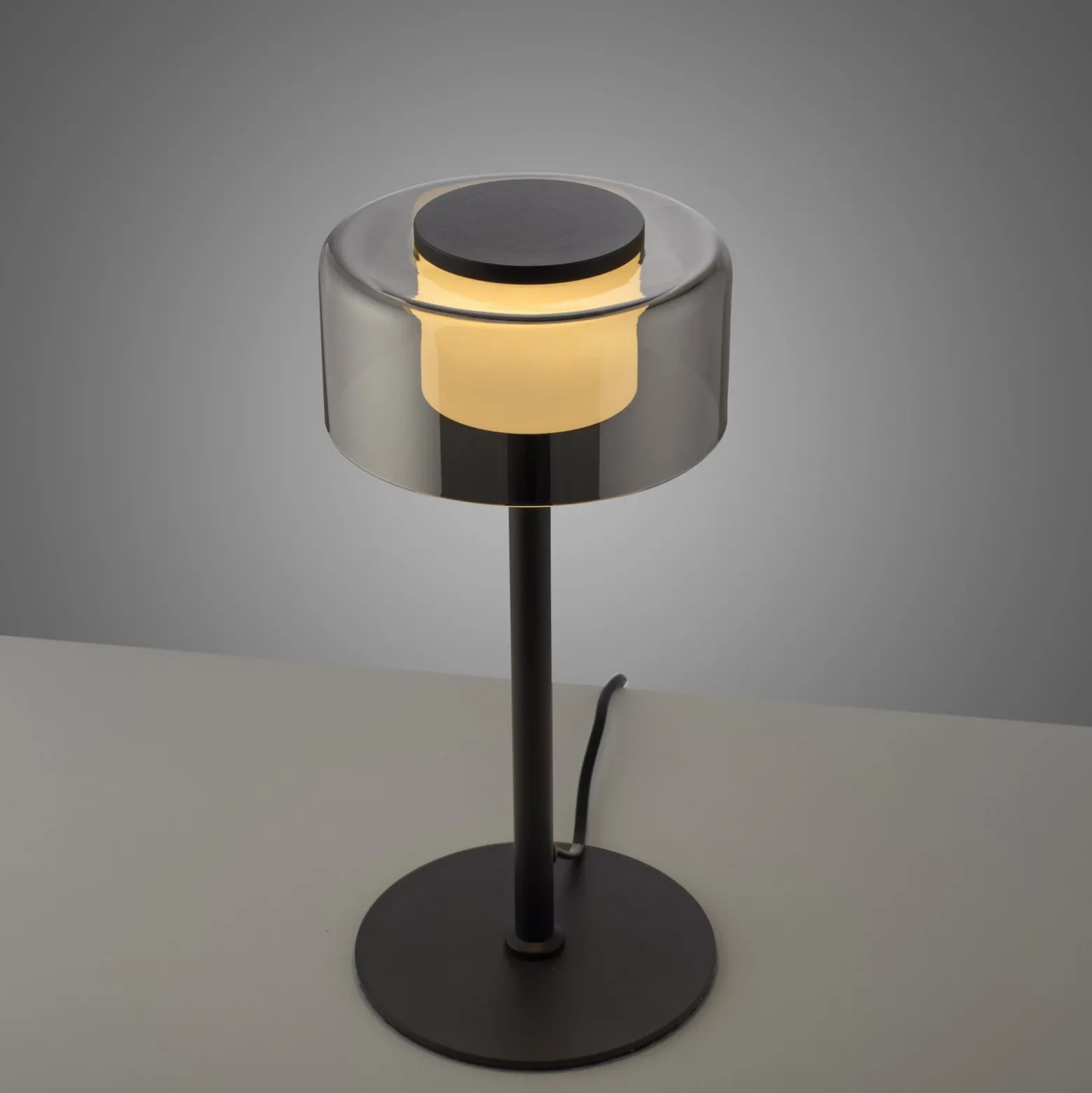 Paul Neuhaus LED-pöytävalaisin Rika, lasia, 33 cm korkea, himmennettävä