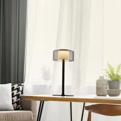 Paul Neuhaus LED-pöytävalaisin Rika, lasia, 33 cm korkea, himmennettävä