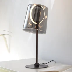 Paul Neuhaus LED-pöytävalaisin Zula, savunharmaa, korkeus 42 cm