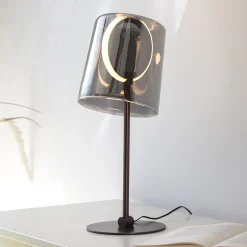Paul Neuhaus LED-pöytävalaisin Zula, savunharmaa, korkeus 42 cm