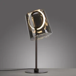 Paul Neuhaus LED-pöytävalaisin Zula, savunharmaa, korkeus 42 cm