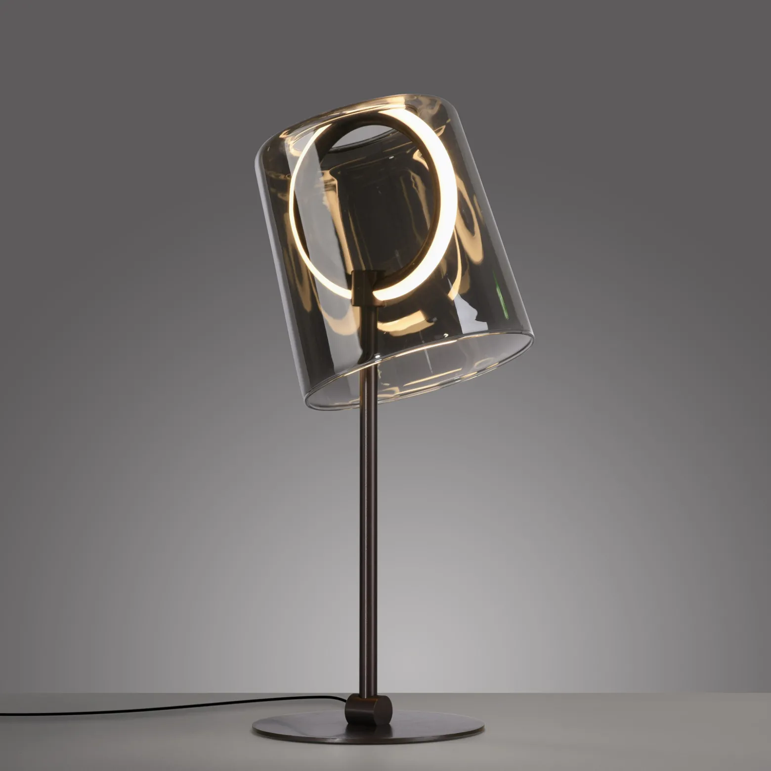 Paul Neuhaus LED-pöytävalaisin Zula, savunharmaa, korkeus 42 cm