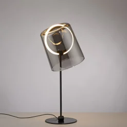 Paul Neuhaus LED-pöytävalaisin Zula, savunharmaa, korkeus 42 cm