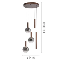 Paul Neuhaus LED-riippuvalaisin Bowl, Ø 54 cm, ruskea/harmaa